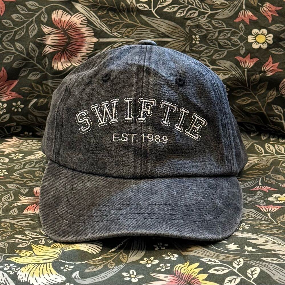 Swiftie Est. 1989 Dad Hat Taylor Swift TTPD Black White Embroidered Baseball Cap